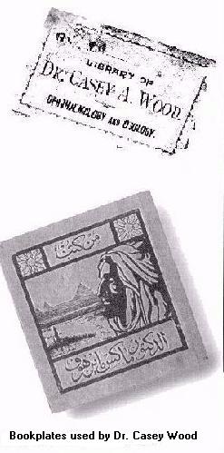 a bookplate used by Dr. Casey Wood